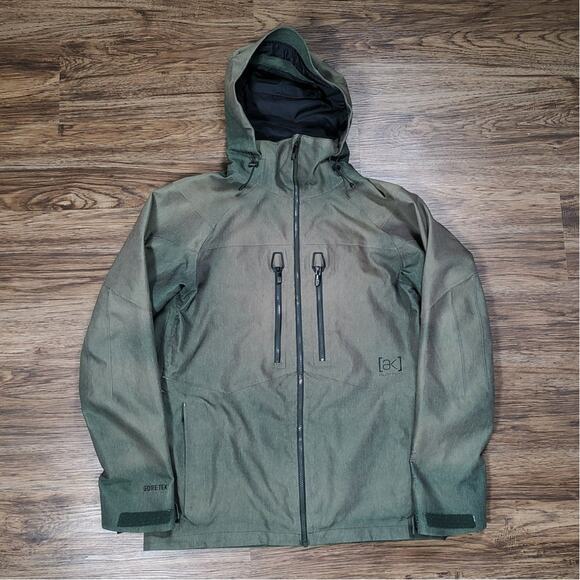 Burton AK Swash Gore-tex green sun faded gorpcore ski snowboard jacket mens Sm - Picture 1 of 11